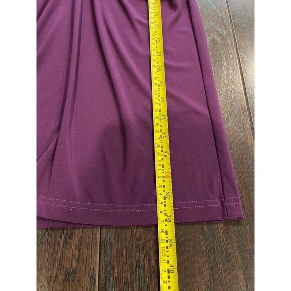 Joseph Ribkoff Purple Ruched Sheath Dress Sz 4 Short Sleeves Stretch Dressy - Picture 7 of 7